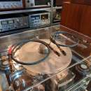 Goldkabel executive Series mit Goldkabel-Cinch Stecker Stereo in silber Metallgeflecht